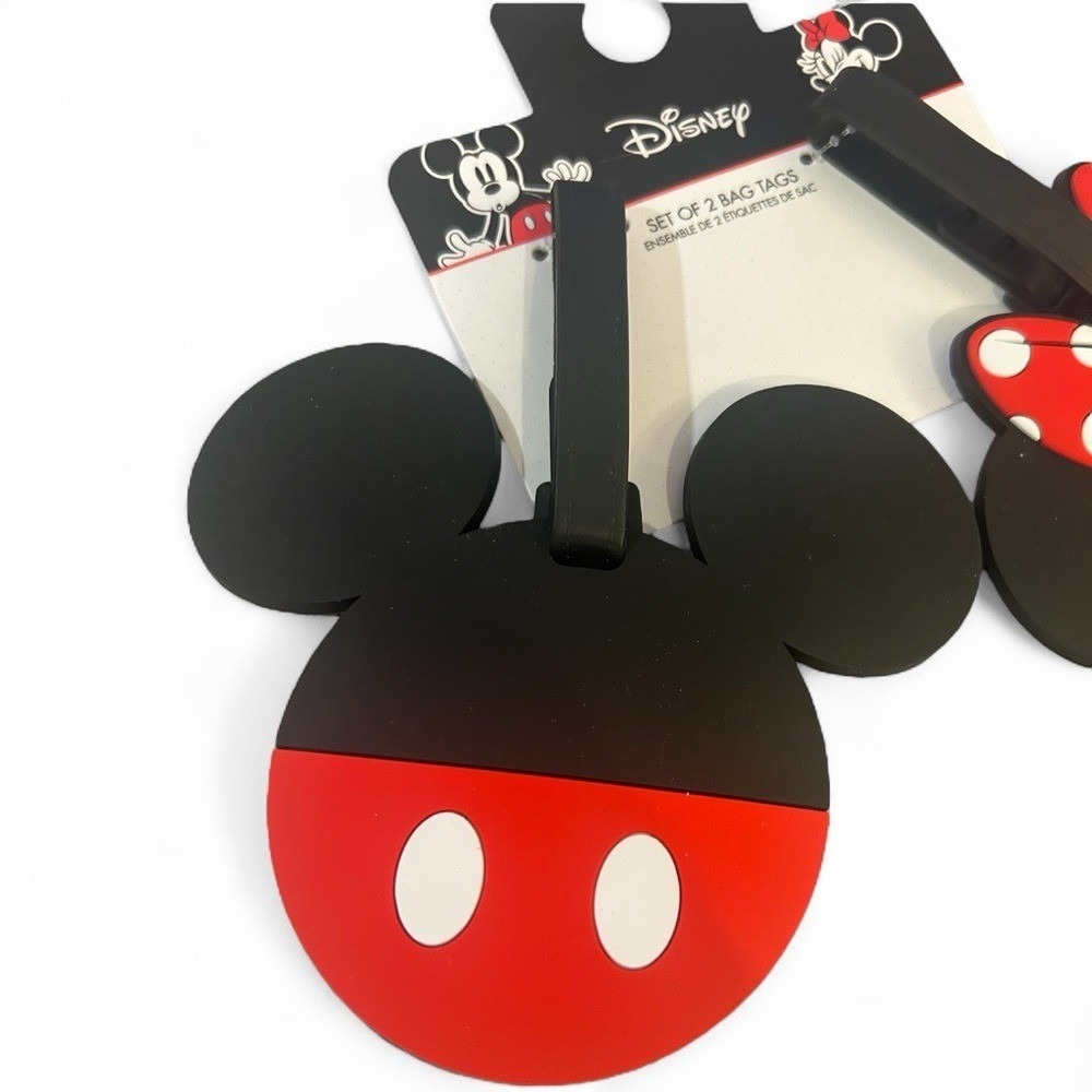 Disney Mickey & Minnie Mouse Luggage Tags 2-Piece Set NWT stocking stuffer - Picture 6 of 10